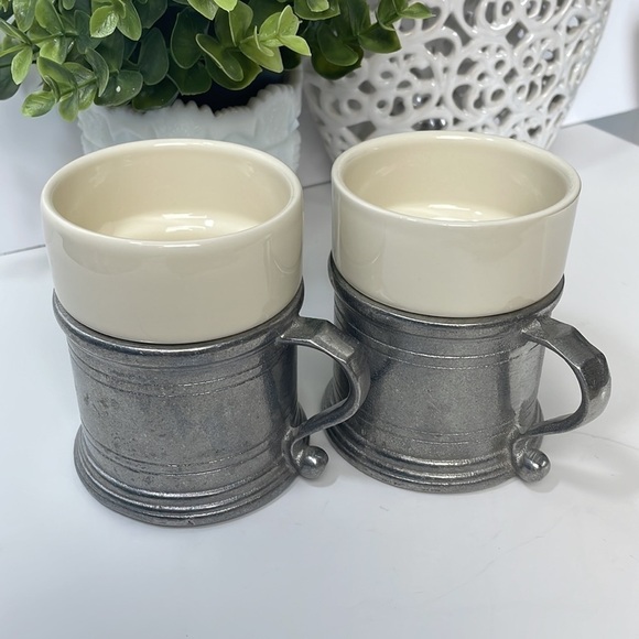Wilton Armetale Plough Tavern Tankard RWP Metal & Ceramic Mugs Set 2 - Picture 8 of 8
